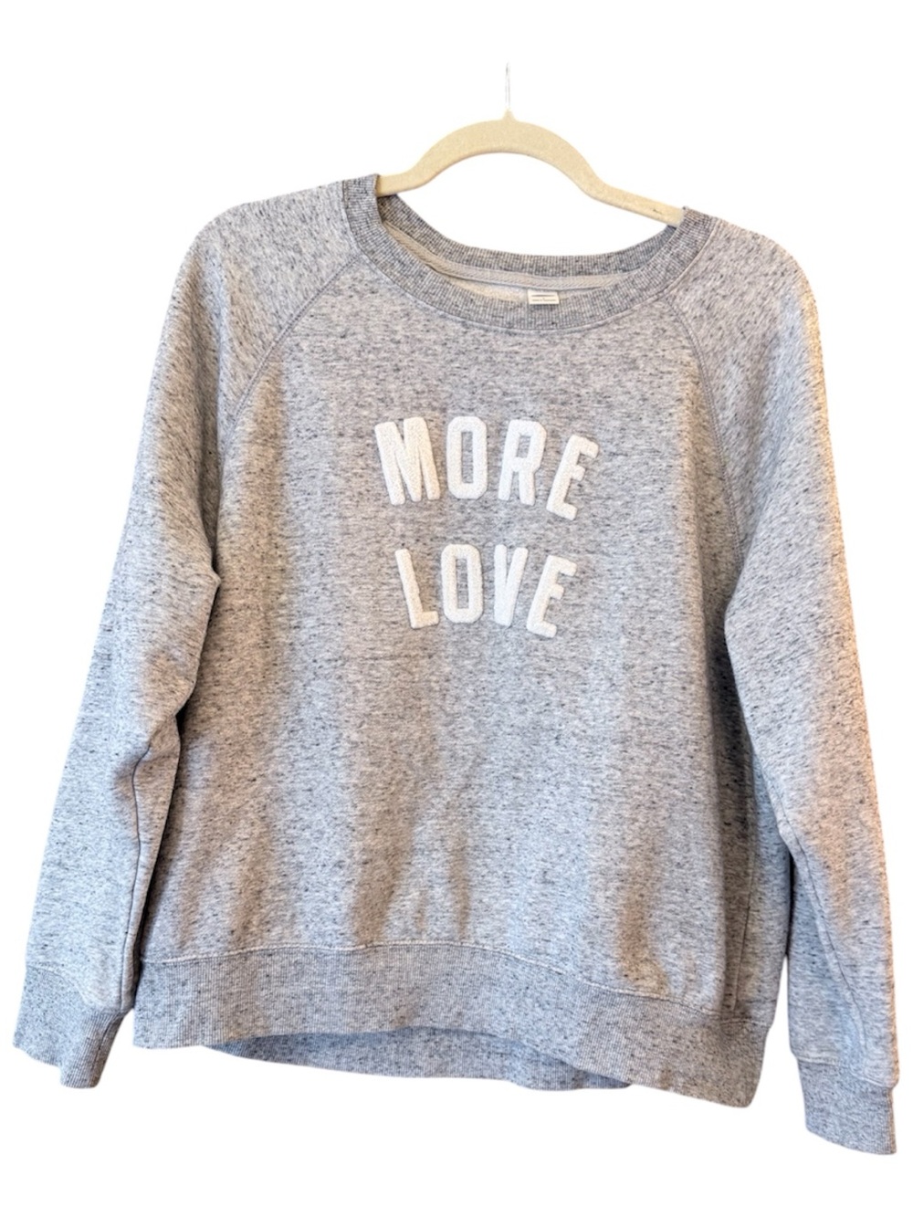 Old Navy More Love Gray Graphic Sweatshirt Cozy Core Large